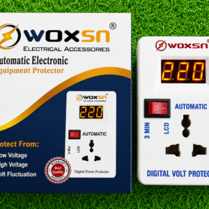 Woxsn Automatic Digital Power Protection, AC Voltage Protection , Over & Under Volt Power Protection , For Freezer , Fridge , Mobile and Laptop Charger , LED or LCD , Wife and Camera devices and Other electronics accessories , Muhafiz Switch