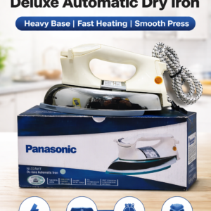 Panasonic NI-22AWT Deluxe Automatic Dry Iron – 1000W Heavy Press | Non-Stick Soleplate